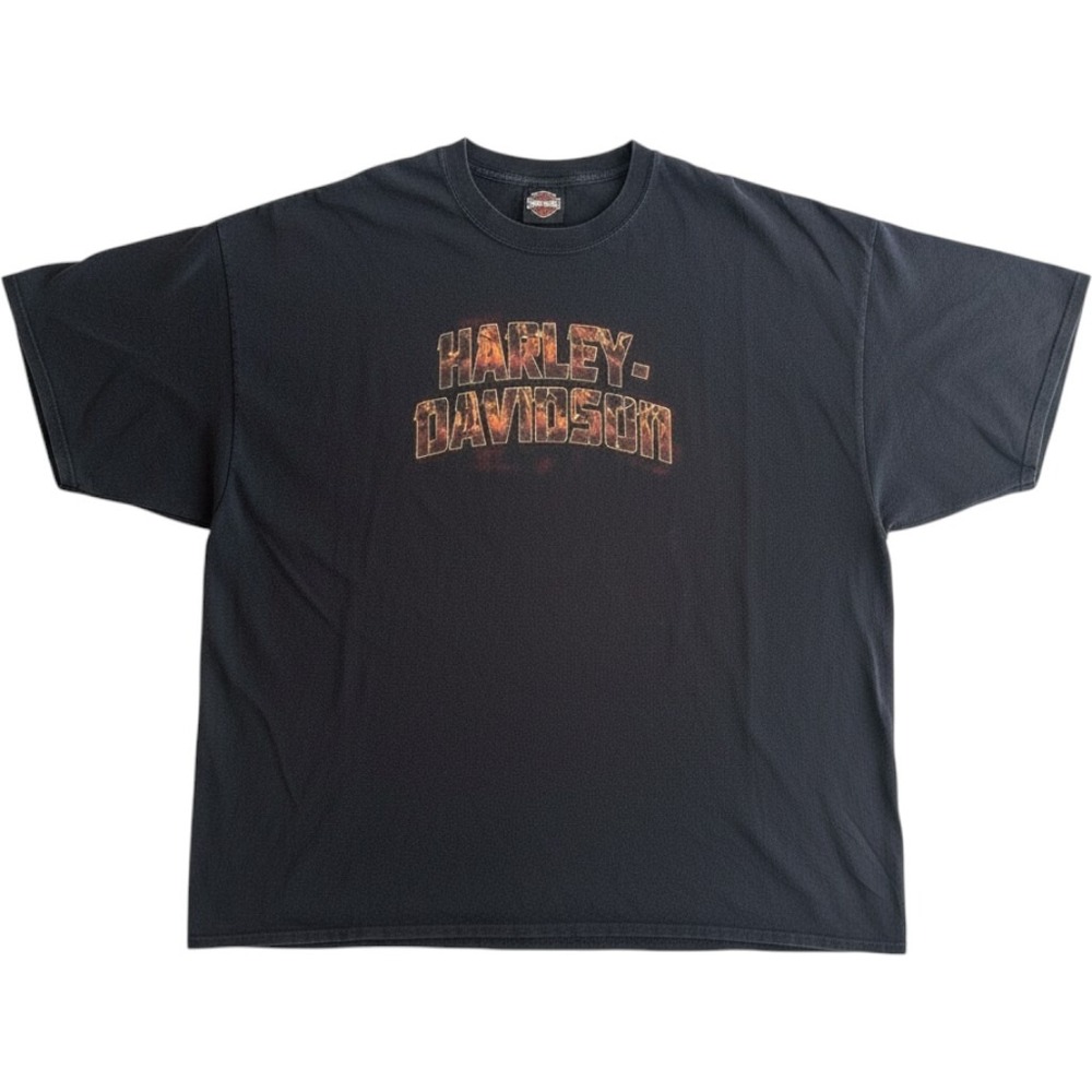 Harley-Davidson Lone Wolf Spokane WA Graphic T-Shirt Mens Black Fire Logo XL